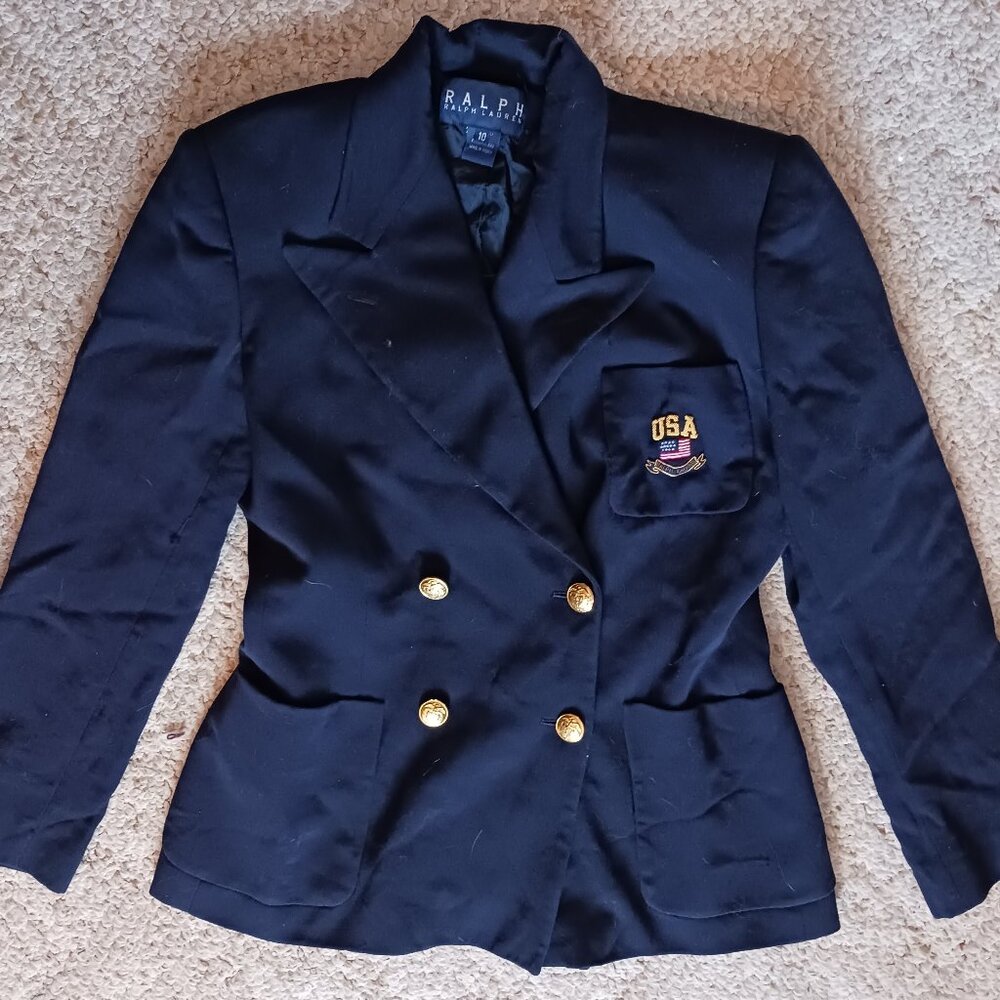 Ralph Lauren Navy wool Vintage & Timeless blazer w/crest